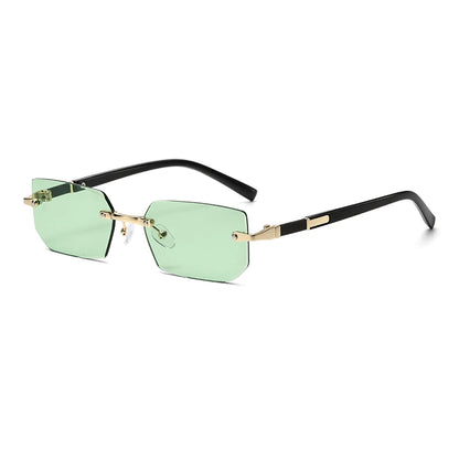 Trendy Rimless Sunglasses for Men Women Fashion Frameless Rectangle Sun Glasses