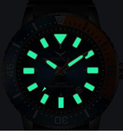 ONOLA 3850 Luxury Men's Watch Silicone Strap Timing Waterproof Sports Quartz watch