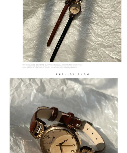 2025 Quartz Watch Women PU Leather Thin Strap Wristwatch Ladies Watches Solid Color Fashion Women Gift Watch Relojes Para Mujer