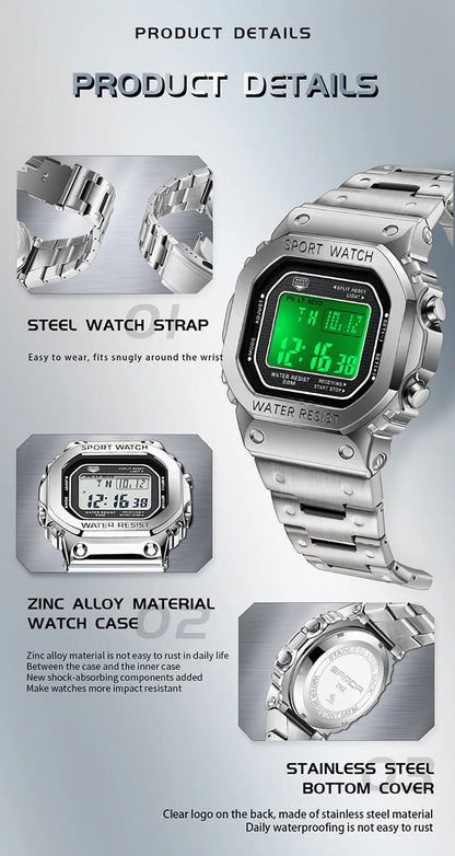 SANDA 2162 Men Electronic Watch Multifunctional Wristwatch