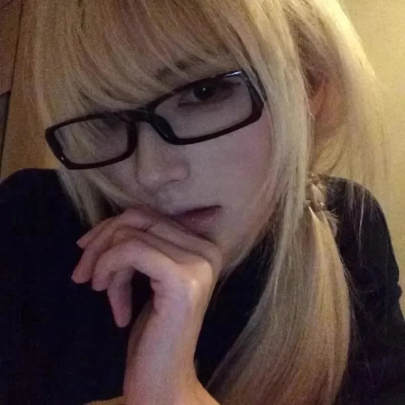 Black Amber VintageY2K Frame Glasses for Women Small Square Eyeglass