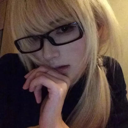 Black Amber VintageY2K Frame Glasses for Women Small Square Eyeglass