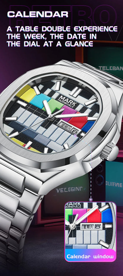 Mark Fairwhale 5210 Top Watch Men Luminous Unique Design Steel Quartz Watches