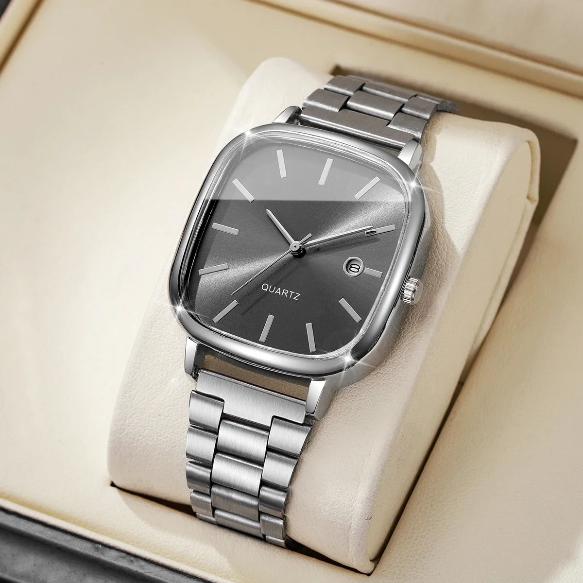 Fashion Square Men Calendar Quartz Watch（Without Box）