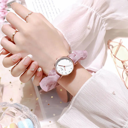 Montre Femme Creative Ribbon Women's Quartz Watches Ladies Color Fabric Belt Wristwatch for Women Stylish Dress Reloj Mujer