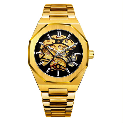 Forsining 344D  Luxury  Hollow Automatic Mechanical Watch Men Luminous Foreign Trade Cross-border Tide Waterproof Watches