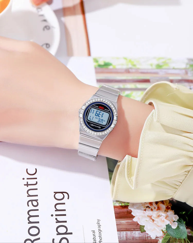 SKMEI 2446 Luxury Casual Female Girl Sports Watches Waterproof Digital Wristwatches