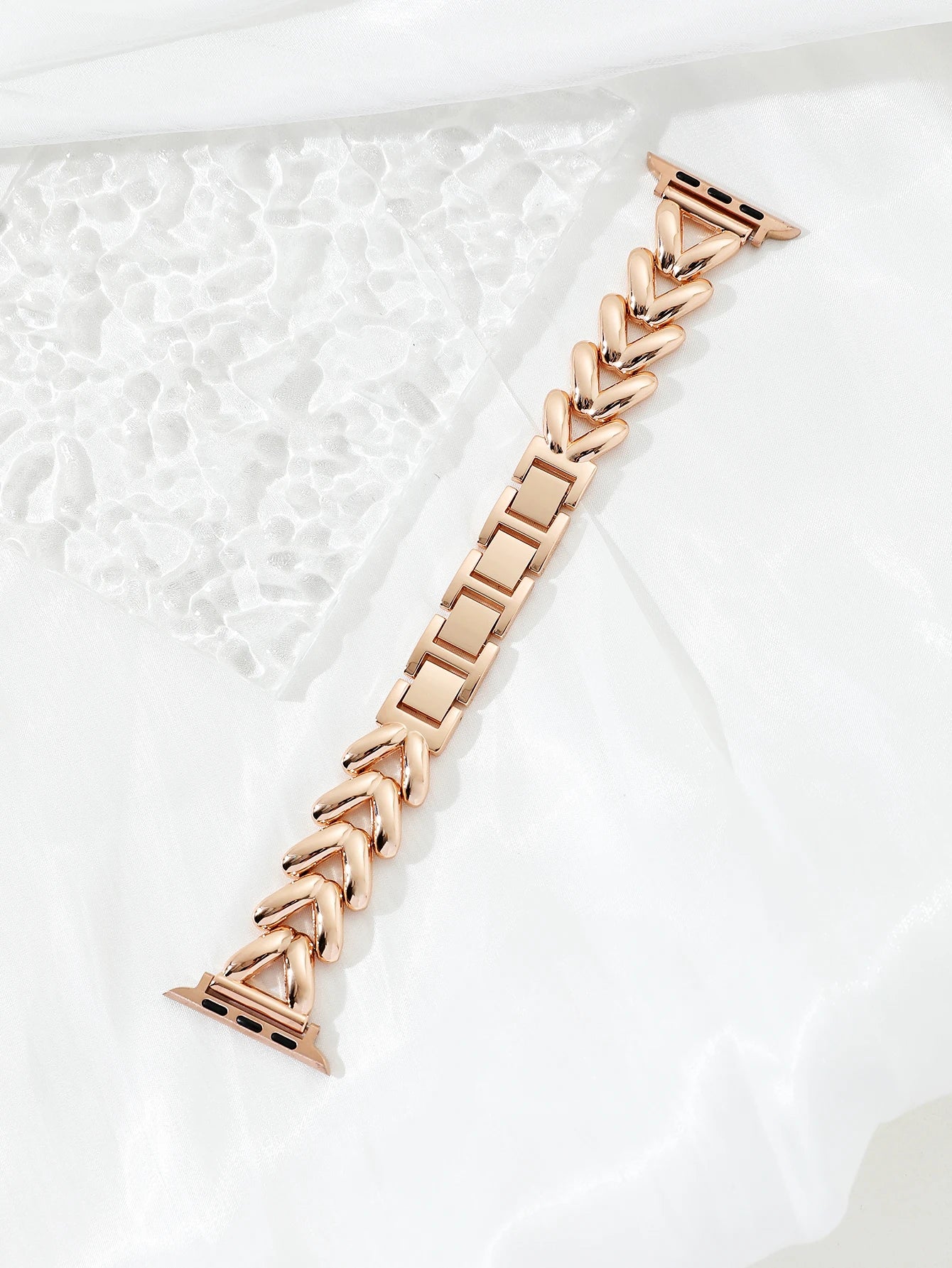 Luxury Gold Watch Band For Apple Watch Stainless Steel Women Bracelet