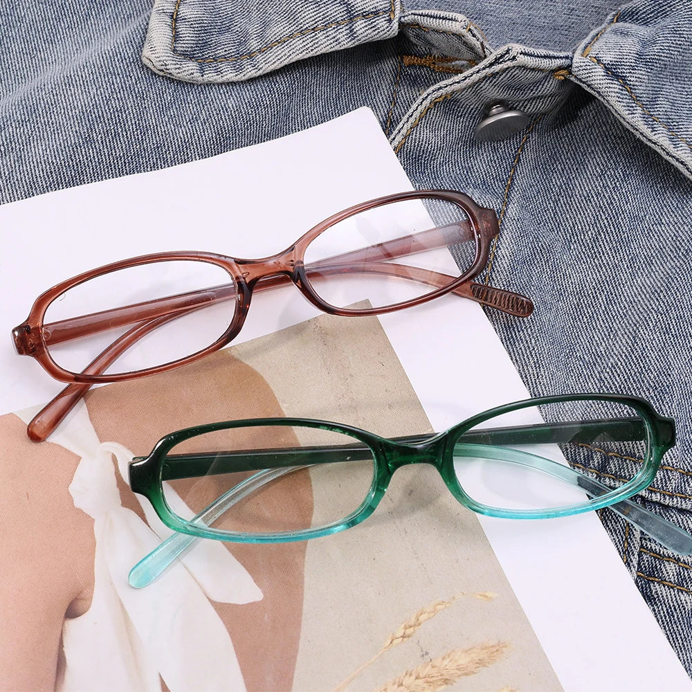New Retro Blue Green Oval Small Frame Glasses Frame Women's Anti Blue Light Glasses Fashion Y2K Square Eyeglasses Frame