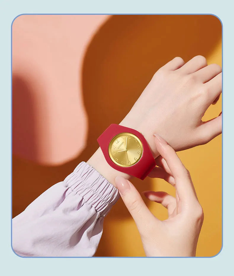 SANDA 6186 Fashion Teenagers Silicone Strap Quartz Watch
