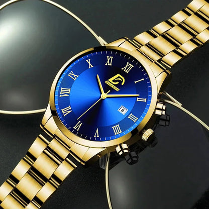 Fashion Mens Gold Watches Luxury Minimalist Quartz Wrist Watch