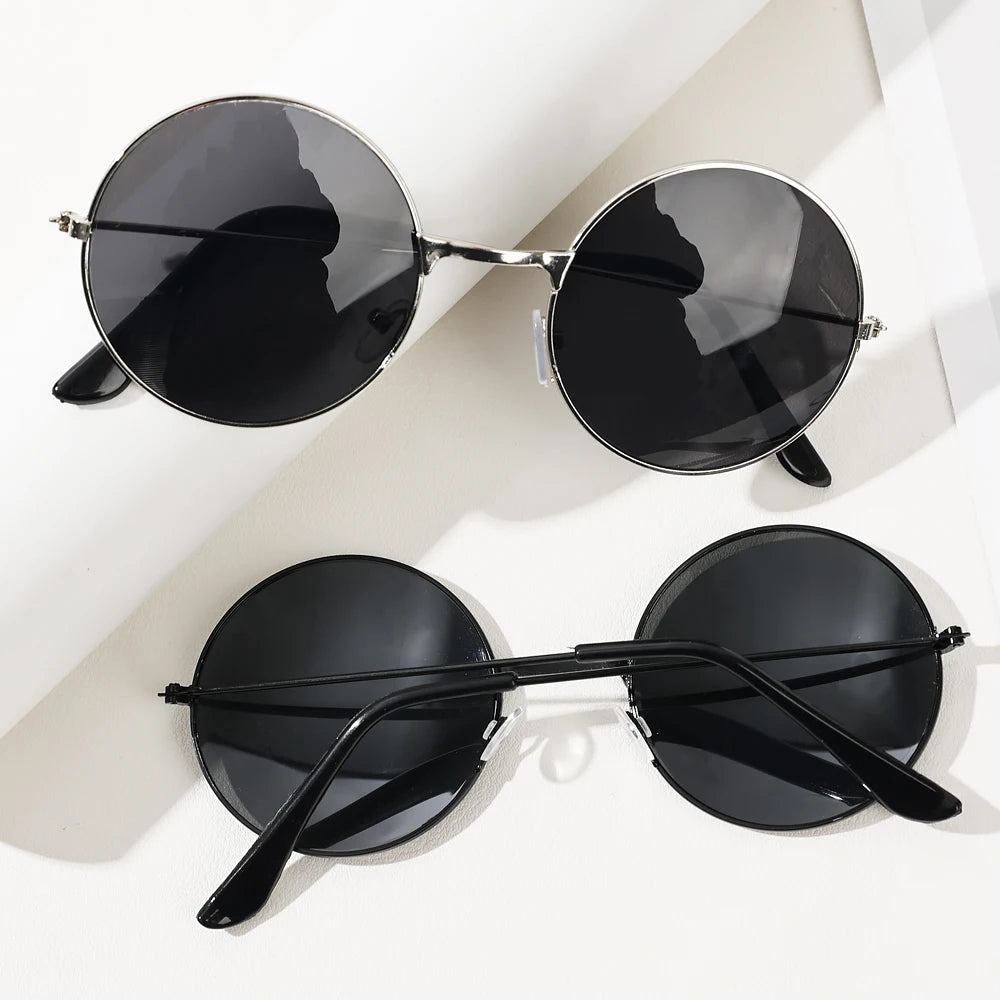 Small Round Sunglasses Women Men UV400 Metal Brand Designer Punk Sun Glasses