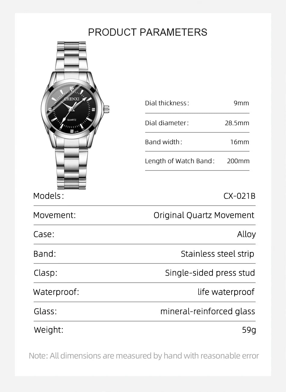 CHENXI 021B Women's Quartz Watch Fashion Elegant Waterproof Watch