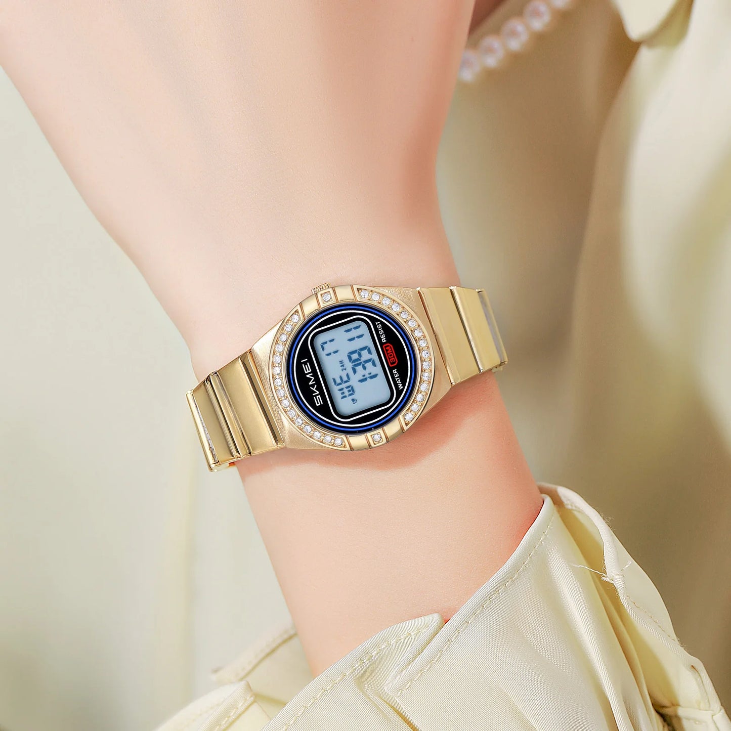 SKMEI 2446 Luxury Casual Female Girl Sports Watches Waterproof Digital Wristwatches