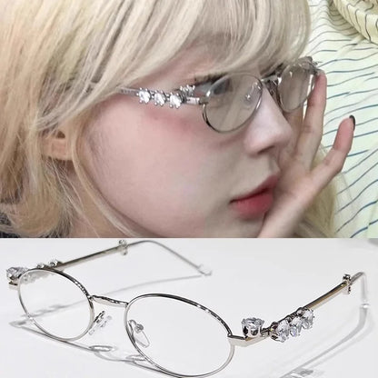 Fashion Small Square Glasses Frame for Women Metal Blue Light Blocking Glasses Japanese Men Retro Trendy Reading Y2K Eyeglasses