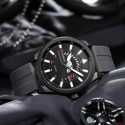 Curren 8421 Brand New Sport Silicone Quartz Men’s Watch Waterproof Wrist Watches