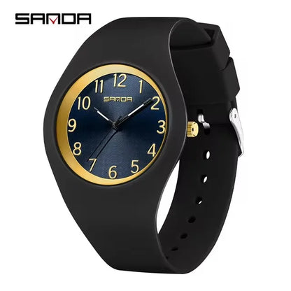 SANDA 6186 Fashion Teenagers Silicone Strap Quartz Watch