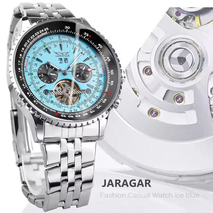 JARAGAR 034 Men's Big Dial Watch Military Pilot Date Month Business Watch