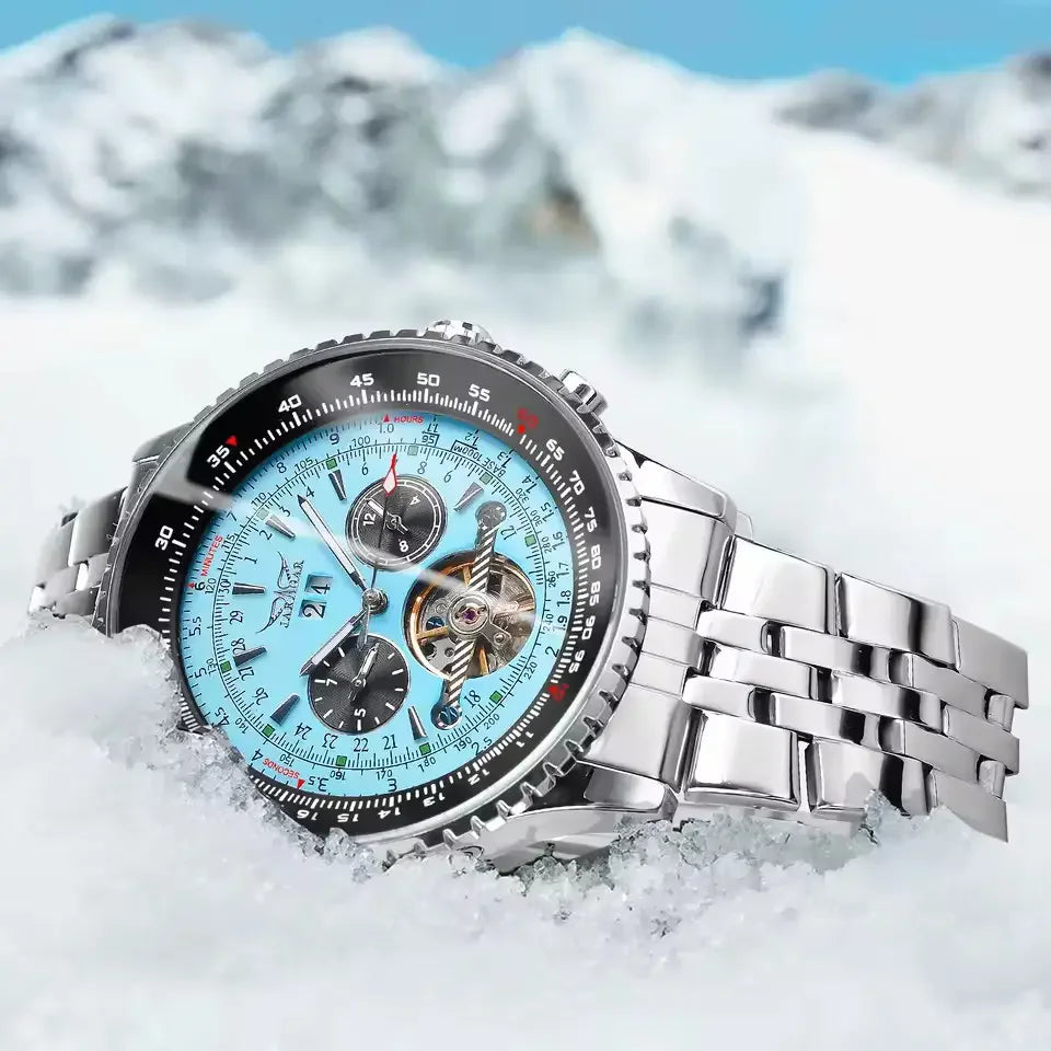 JARAGAR 034 Men's Big Dial Watch Military Pilot Date Month Business Watch