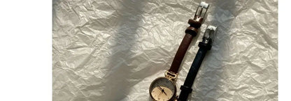 2025 Quartz Watch Women PU Leather Thin Strap Wristwatch Ladies Watches Solid Color Fashion Women Gift Watch Relojes Para Mujer