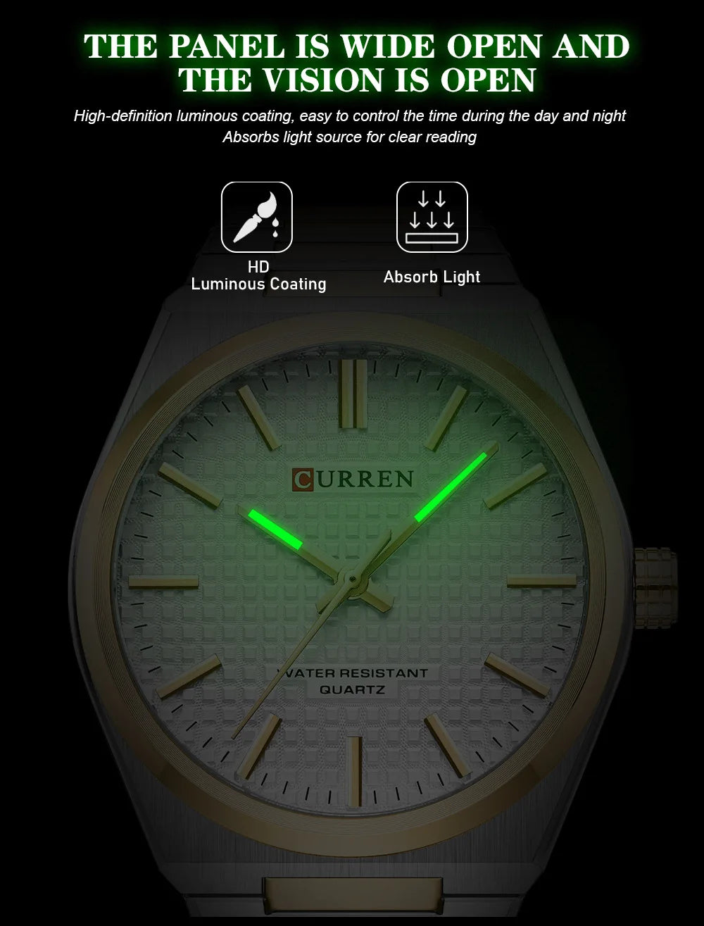 CURREN 8439 Quartz Wristwatch  Stainless Steel Strap Wristwatch for Men Gift