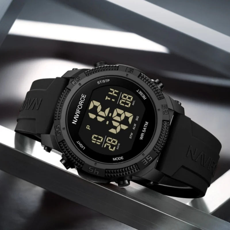 Naviforce 7104 Men Fashion Outdoor Watch Electronic LCD Digital Casual Watch