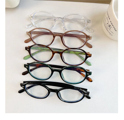 Y2K Retro Blue Green Oval Small Frame Glasses Frame Women's Anti Blue Light Glasses 2023 Fashion Style Eyeglasses Frame Eyewear