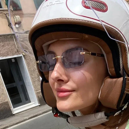 Retro Sunglasses Men Brand Designer Fashion Rimless Sun Glasses