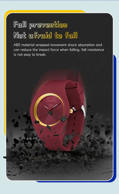 SANDA 6186 Fashion Teenagers Silicone Strap Quartz Watch