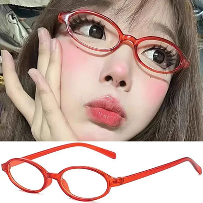 Retro Red Small Frame Face Y2K Spicy Girl Eyeglasses