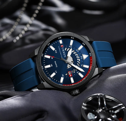 Curren 8421 Brand New Sport Silicone Quartz Men’s Watch Waterproof Wrist Watches