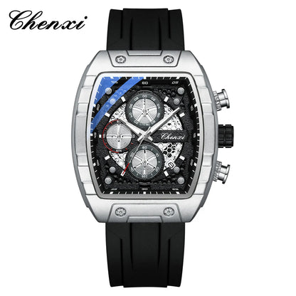 CHENXI 941 Sport Multifunction Military Men Silicone Quartz Wristwatch
