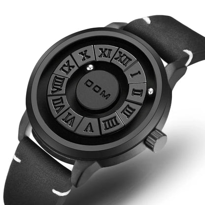 DOM 1345 Fashion New Personalized Floating Magnetic Pointer Free Ball Bearing Creative Waterproof Quartz Watch for Men Clock