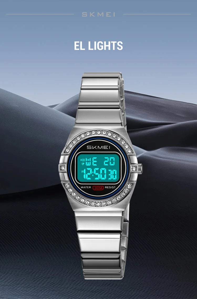SKMEI 2446 Luxury Casual Female Girl Sports Watches Waterproof Digital Wristwatches
