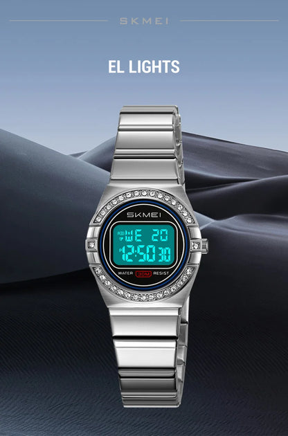 SKMEI 2446 Luxury Casual Female Girl Sports Watches Waterproof Digital Wristwatches