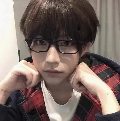 Fashion Anime Y2K Teardrop Cosplay Glasses Unisex No Lenses Eyeglass Japanese Costume Props Spectacles Retro Eyewear Accessories