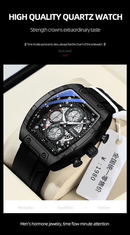 CHENXI 941 Sport Multifunction Military Men Silicone Quartz Wristwatch