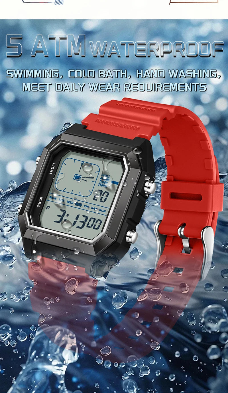 SANDA 6307 Sports Alarm Electronic Watch Digital Watches for Man Women Boys