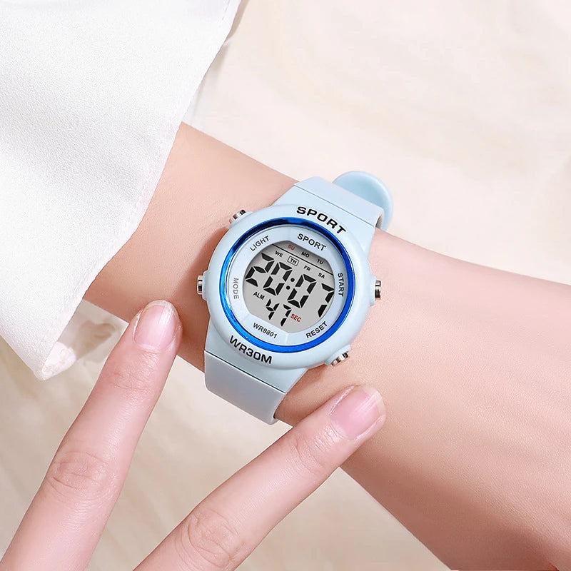 Student Sport Watches for Kids Colorful Electronic Watches Multifunction Waterproof Clock Children Digital Watch for Boys Girls