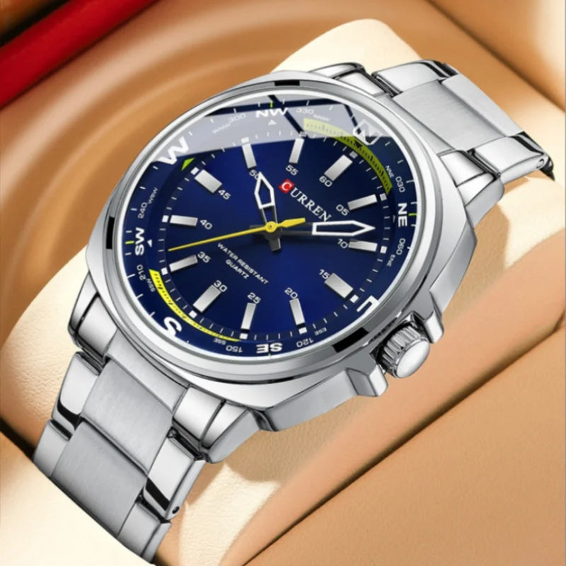 CURREN 8455 Top Brand Classic Business Watches Simple Men Business Stainless Steel Strap