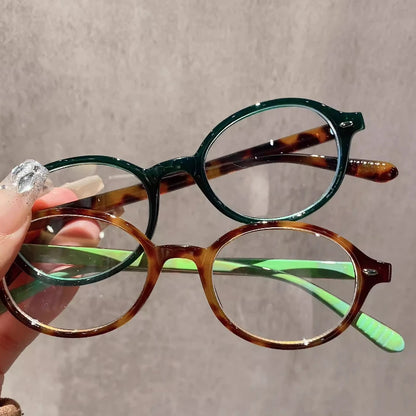 Y2K Retro Blue Green Oval Small Frame Glasses Frame Women's Anti Blue Light Glasses 2023 Fashion Style Eyeglasses Frame Eyewear