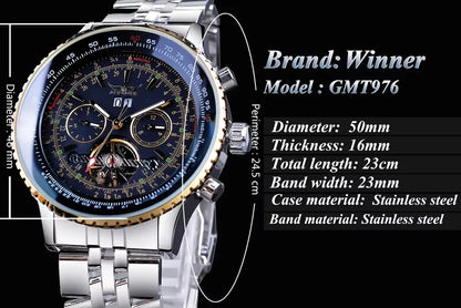 JARAGAR 034 Men's Big Dial Watch Military Pilot Date Month Business Watch