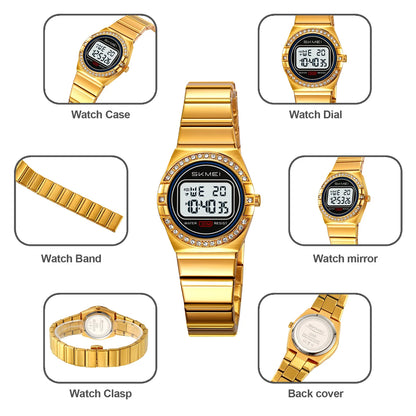 SKMEI 2446 Luxury Casual Female Girl Sports Watches Waterproof Digital Wristwatches