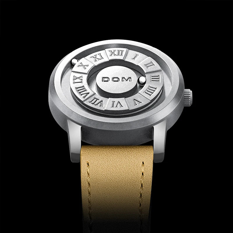 DOM 1345 Fashion New Personalized Floating Magnetic Pointer Free Ball Bearing Creative Waterproof Quartz Watch for Men Clock