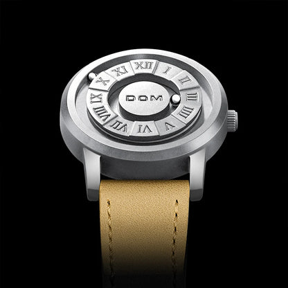 DOM 1345 Fashion New Personalized Floating Magnetic Pointer Free Ball Bearing Creative Waterproof Quartz Watch for Men Clock