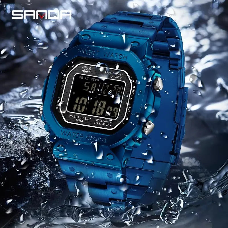 SANDA 2162 Men Electronic Watch Multifunctional Wristwatch