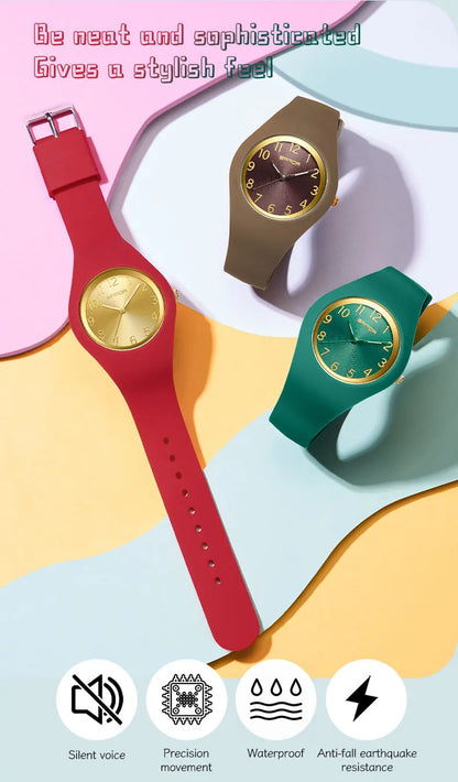 SANDA 6186 Fashion Teenagers Silicone Strap Quartz Watch