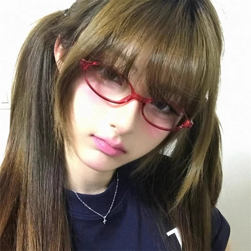 Retro Red Small Frame Face Y2K Spicy Girl Eyeglasses
