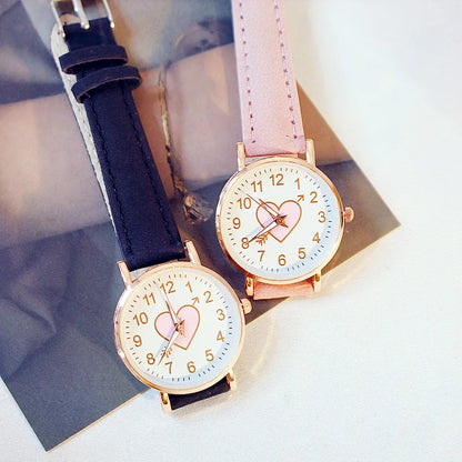 New Cute Heart-shaped Dial Children's Female Watch
