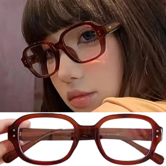 Korean Square Frame Eyeglass for Women Clear Blue Light Blocking Glasses